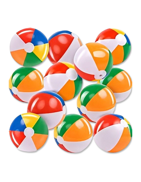 PELOTAS DE PLAYA INFLABLES  MULTICOLORES  (*)  $                                                                        