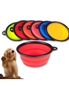 COMEDERO DE SILICON VIAJERO PARA MASCOTAS COLORES PASTELES   (*)  $                                                     