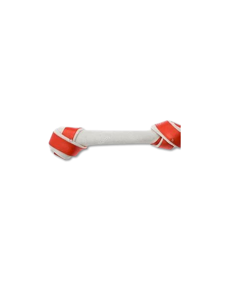HUESO CARNAZA CUERO CRUDO ANUDADO BLANCO  Y ROJO 10  inch  (*)  $                                                       