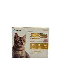 SUPRALINE COMPRIMIDO ANTIPARAS GATOS x 500 mg                                                                           