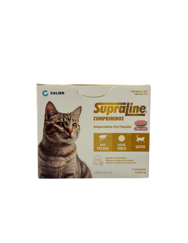 SUPRALINE COMPRIMIDO ANTIPARAS GATOS x 500 mg                                                                           