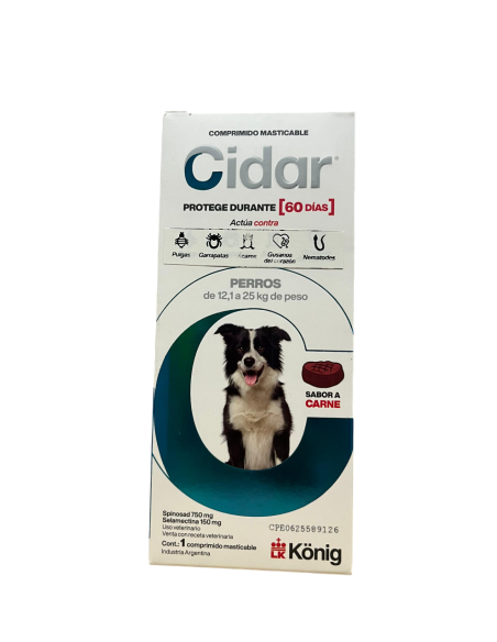 CIDAR COMPRIMIDO PERRO  12.1 -25 KG  (E)