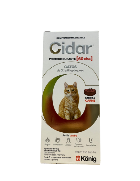 CIDAR COMPRIMIDO GATO  3.1 - 6 KG  (E)