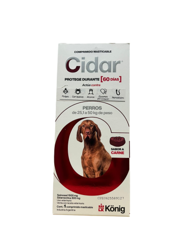 CIDAR COMPRIMIDO PERRO  25.1 -50  KG  (E)
