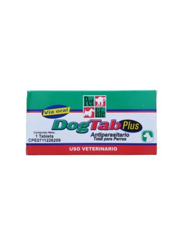 DOG TAB PLUS ANTIPARASITARIO ESTUCHE X 1 TAB